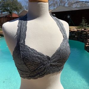 Free people grey Lace bralette size large